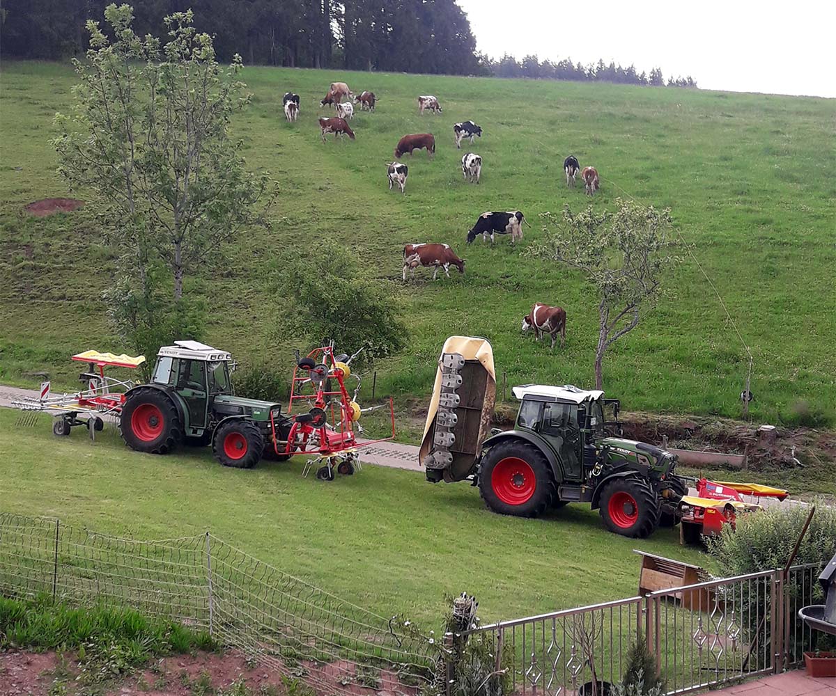 traktor vor dem Hof